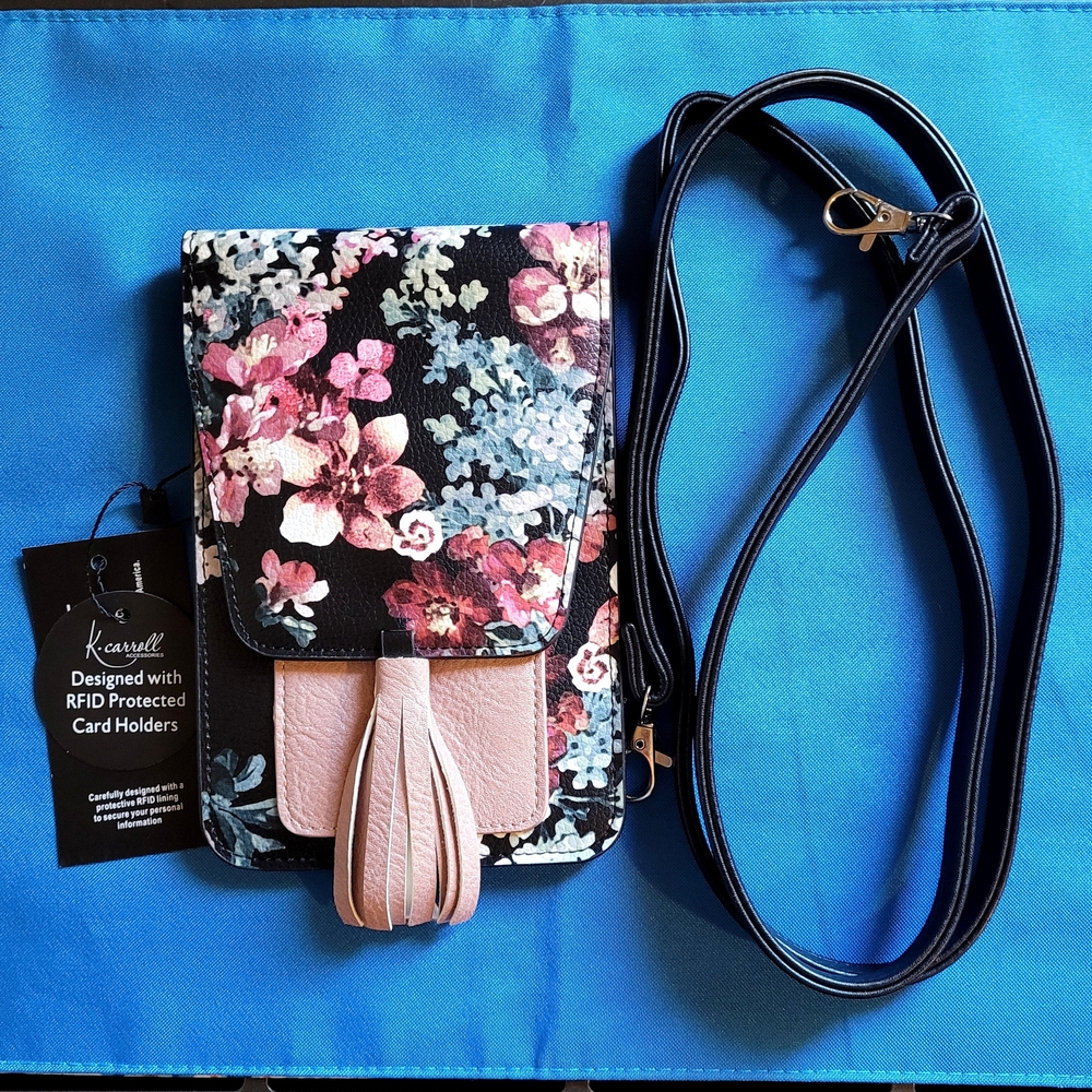 NWT K. Carroll Floral Crossbody Phone Coin Purse Card Holder Bag